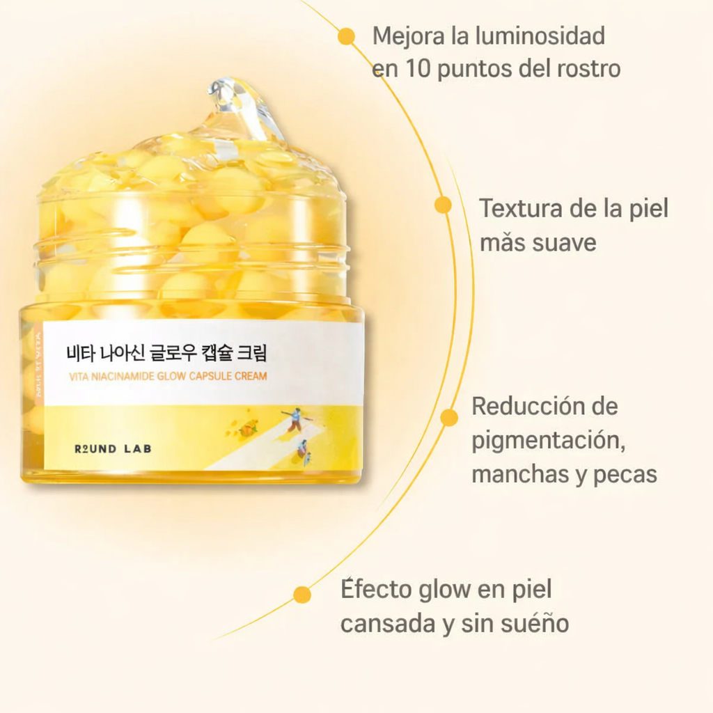 Round Lab - Crema Facial con Cápsulas de Niacinamida y Vitamina (50 ml)