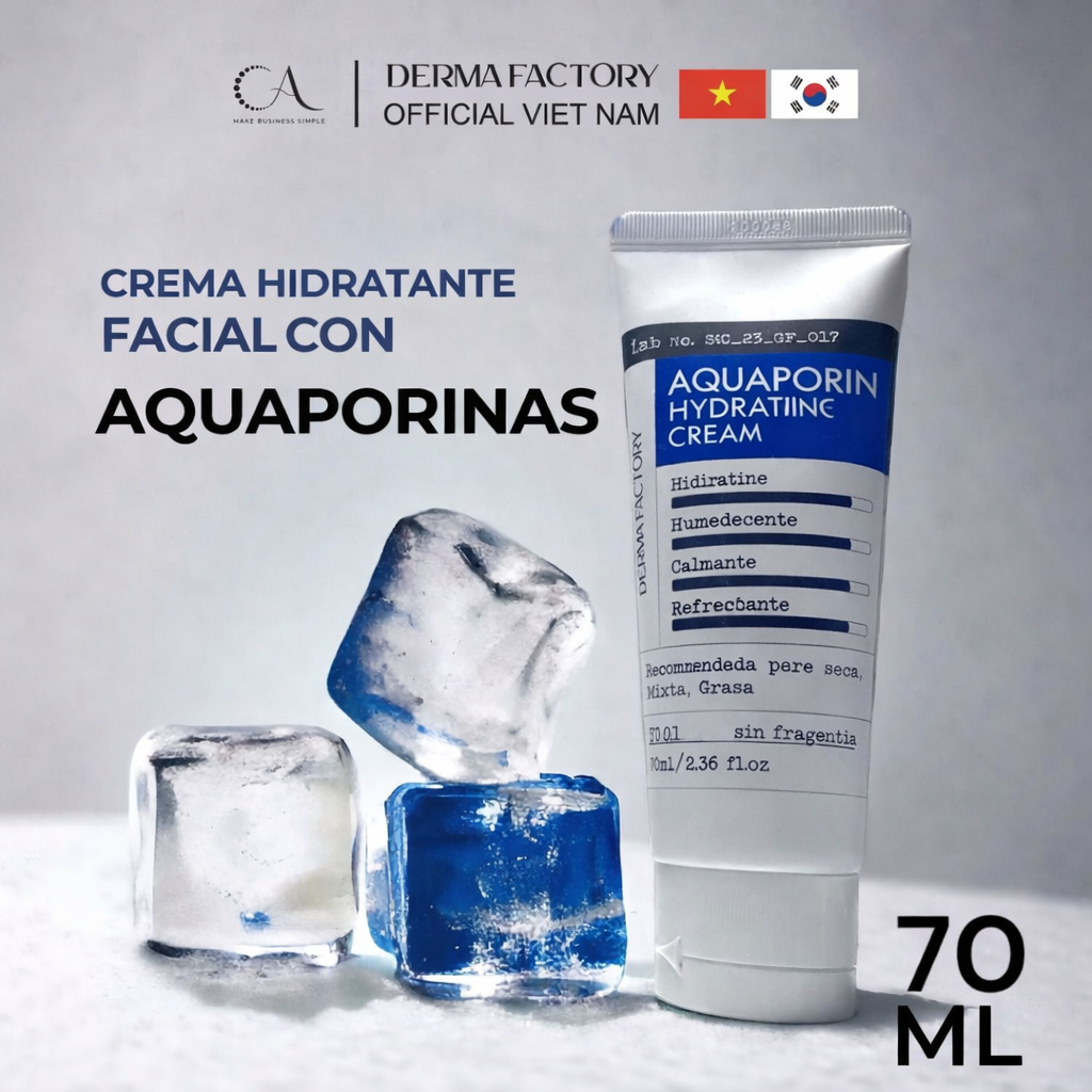 DERMA FACTORY - Aquaporin Crema Hidratante - 70ml