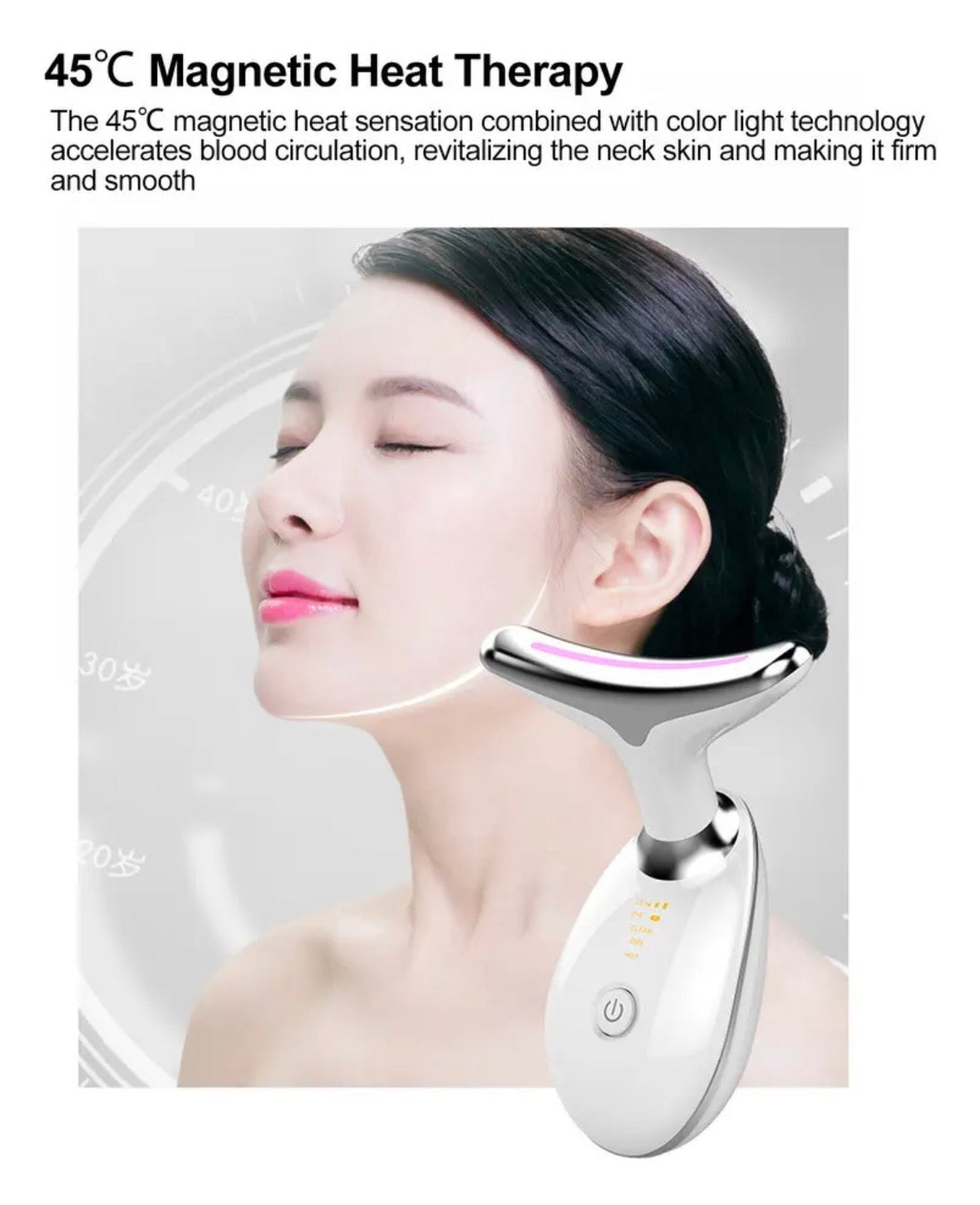 7-in-1 Ionic Massager – Facial Firming Device – Black