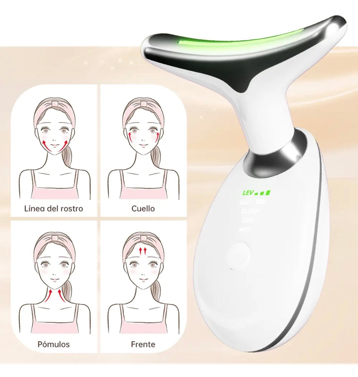 7-in-1 Ionic Massager – Facial Firming Device – Black