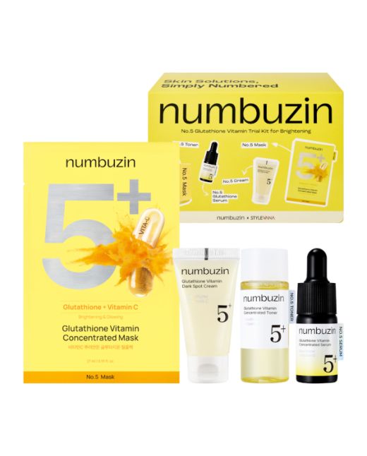 numbuzin - No.5+ Glutathione Vitamin Trial Kit for Brightening set - 1 Set (4 artículos)
