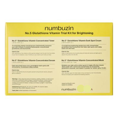 numbuzin - No.5+ Glutathione Vitamin Trial Kit for Brightening set - 1 Set (4 artículos)
