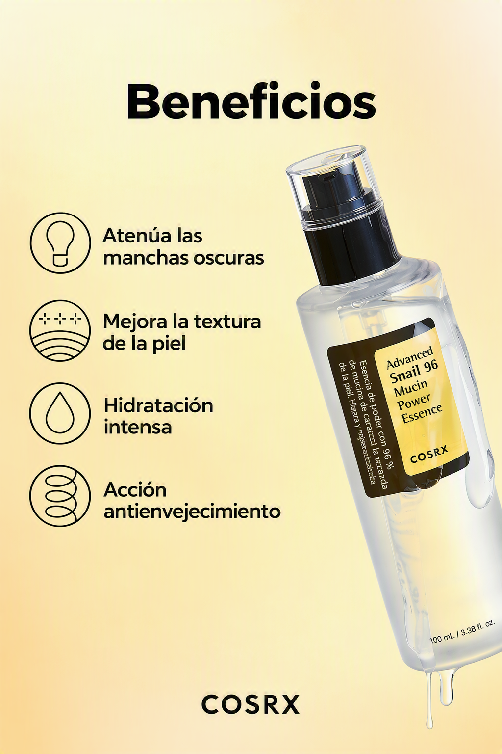 COSRX- Advanced Snail 96 mucin essence- 100ml - Imagen 2